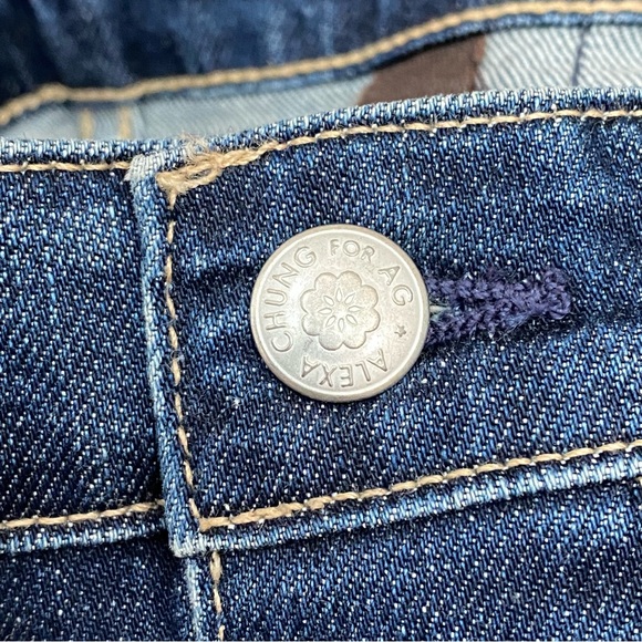 ALEXA CHUNG for AG A-line Button Front MIDI Denim Skirt Size 27 - Picture 10 of 15